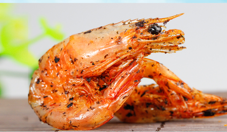 馋宝驾到 冻干脆虾 风味即食虾干烤虾干大对虾干干货海鲜食 原味2盒