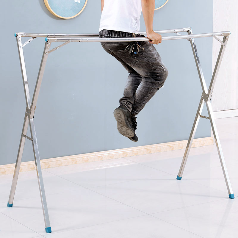 添晴洗晒用品 晾衣架落地不锈钢折叠室内家用室外阳台晾衣杆晒被子