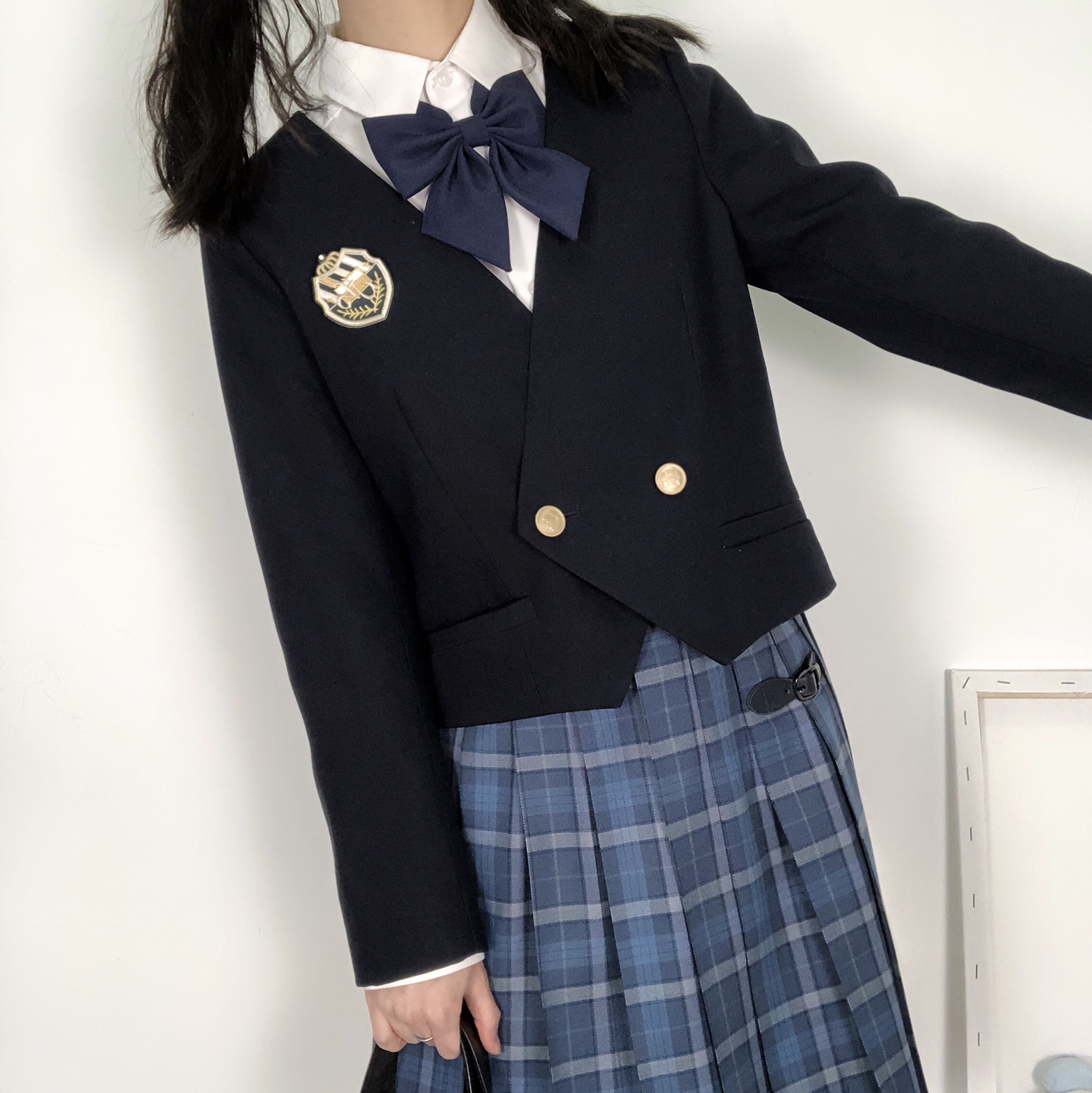 new lakeshindek jk制服s羽根纯色斜角学生领结西服水手服毛衣配饰