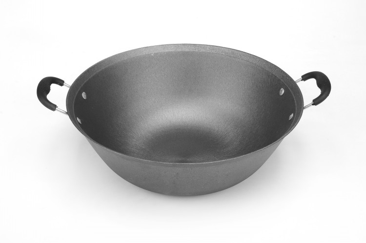 敬平jingping炒锅40cm双耳传统大炒锅无涂层铸铁锅炖锅