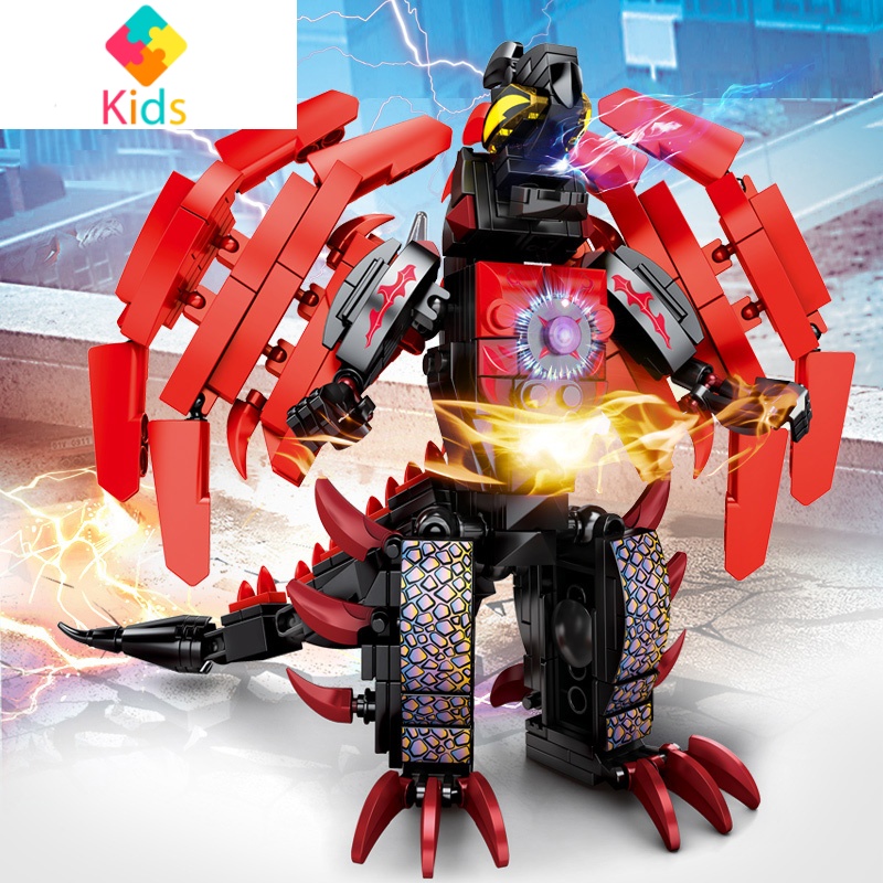 奥特曼积木小颗粒怪兽贝利亚融合兽拉贝洛斯儿童拼装玩具真智力怪兽