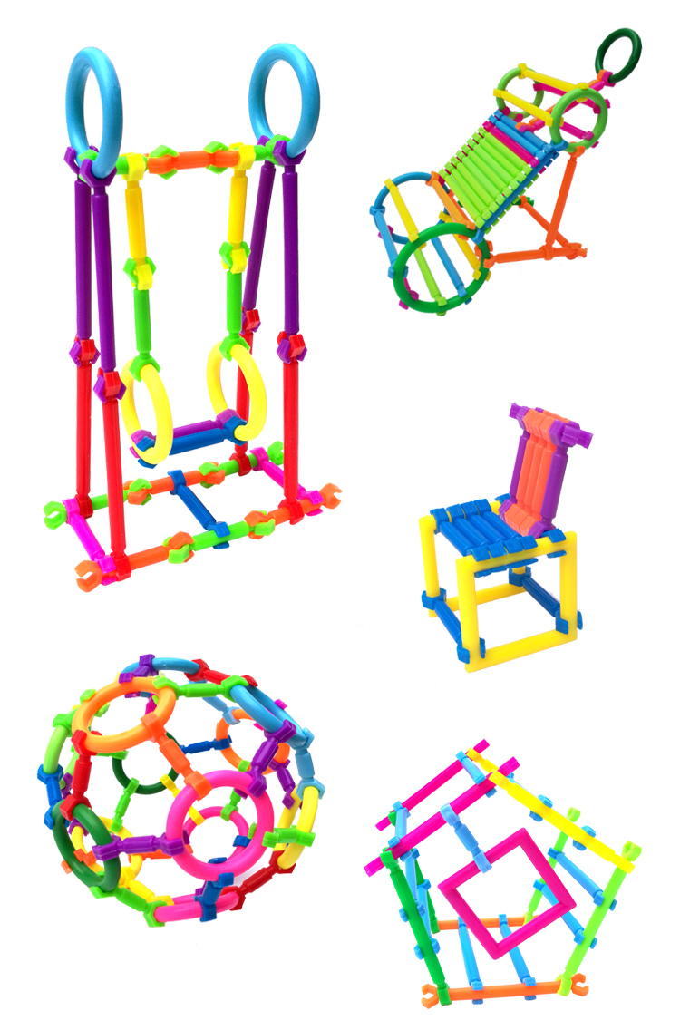 景荣聪明积木棒塑料拼装儿童益智玩具36周岁男孩78岁女孩2智力4拼图