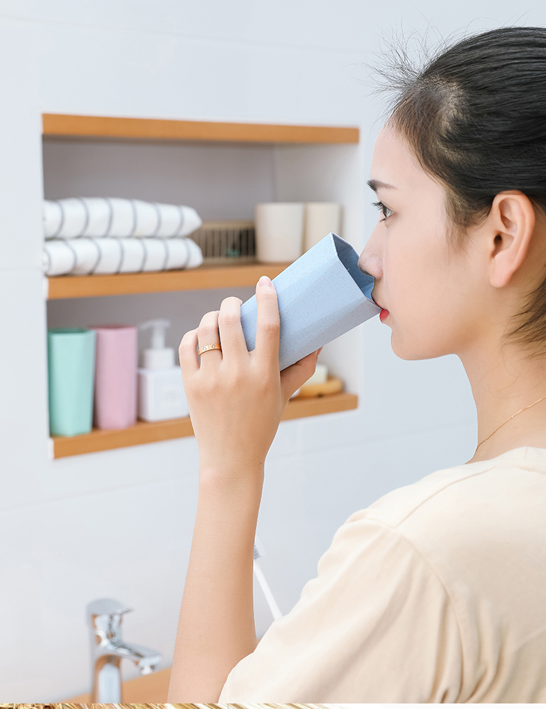 fsile4个装刷牙杯家用牙缸情侣洗漱杯水套装杯子简约牙刷杯创意漱口杯