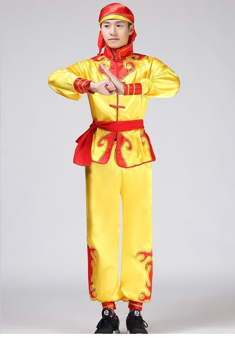 打鼓服演出服装腰鼓服装舞龙服装舞狮衣服武术表演威风锣鼓龙灯服红色