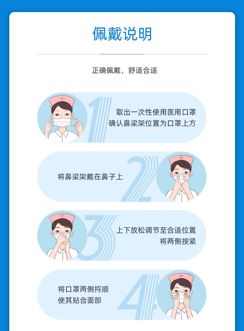 适维康一次性医用外科口罩独立包装医用口罩成人挂耳式无菌三层防细菌