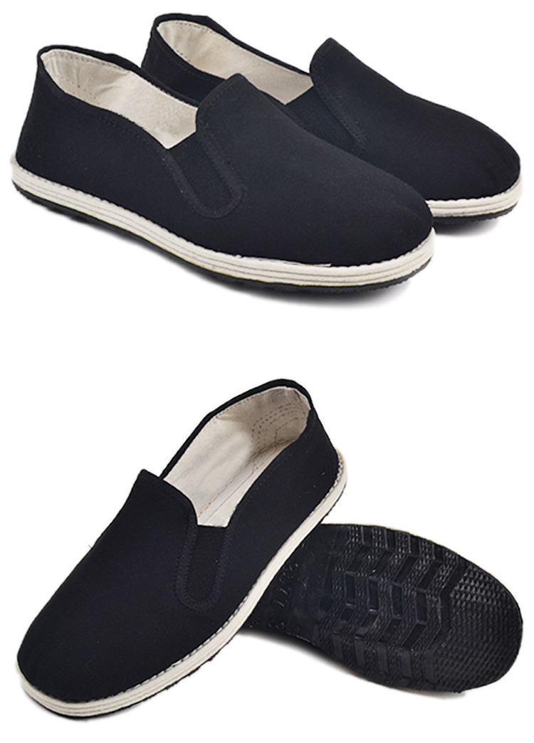 老八路千层底布鞋男耐磨黑色父亲工作军单劳动军板鞋一脚蹬老北京闪潮