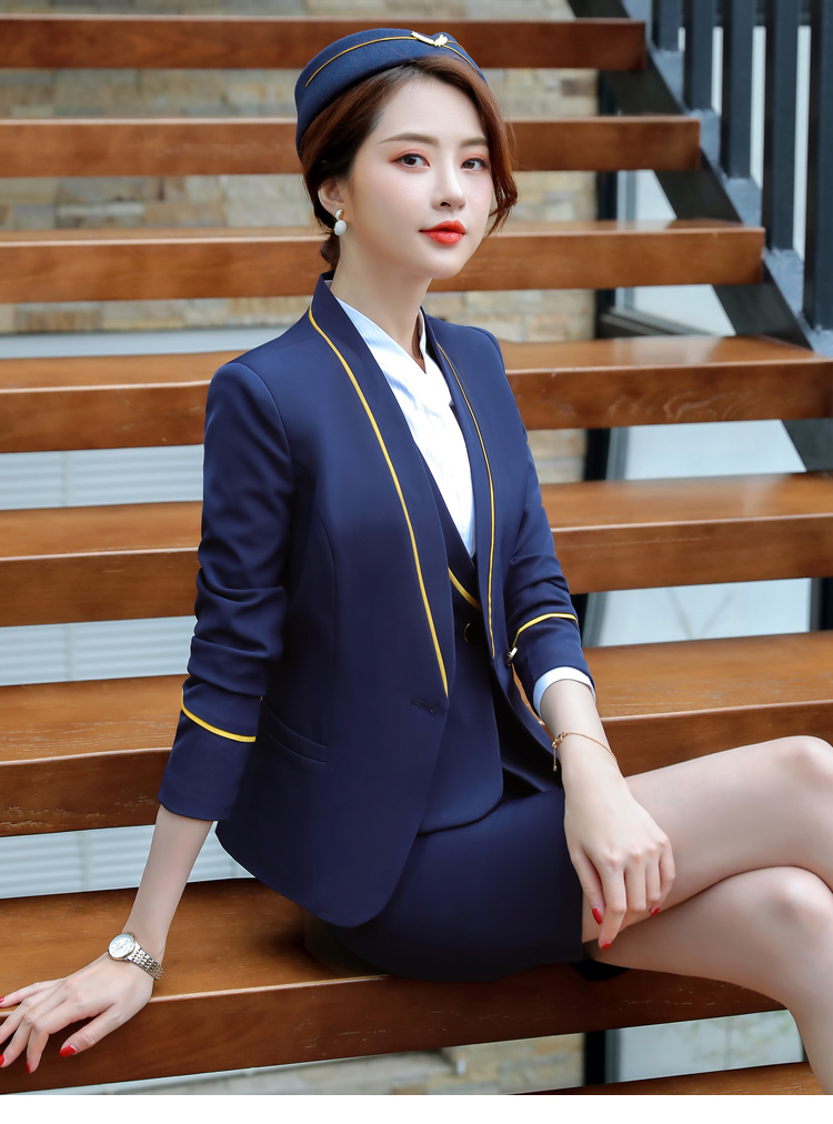 热卖职业装女套装长袖酒店师工作服空姐足浴技师制服酒店前台工装