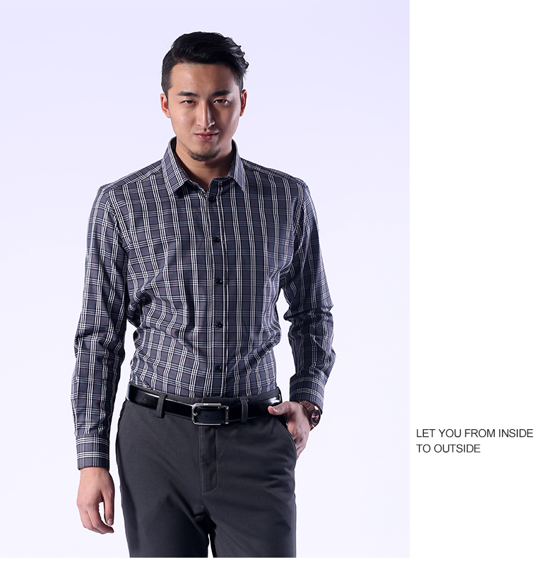 vitorufolo维阿青年男格子衬衫潮长袖纯棉休闲新品衬衣上衣bc98601