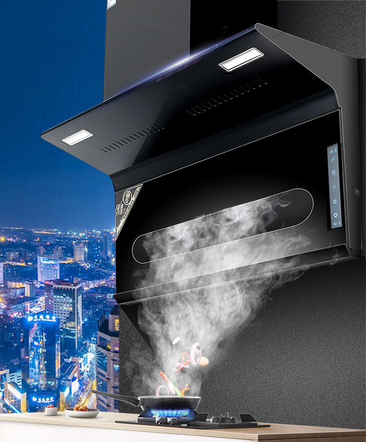 马可波罗抽油烟机7字型顶侧双吸16立方大吸力智能体感壁挂式自清洁