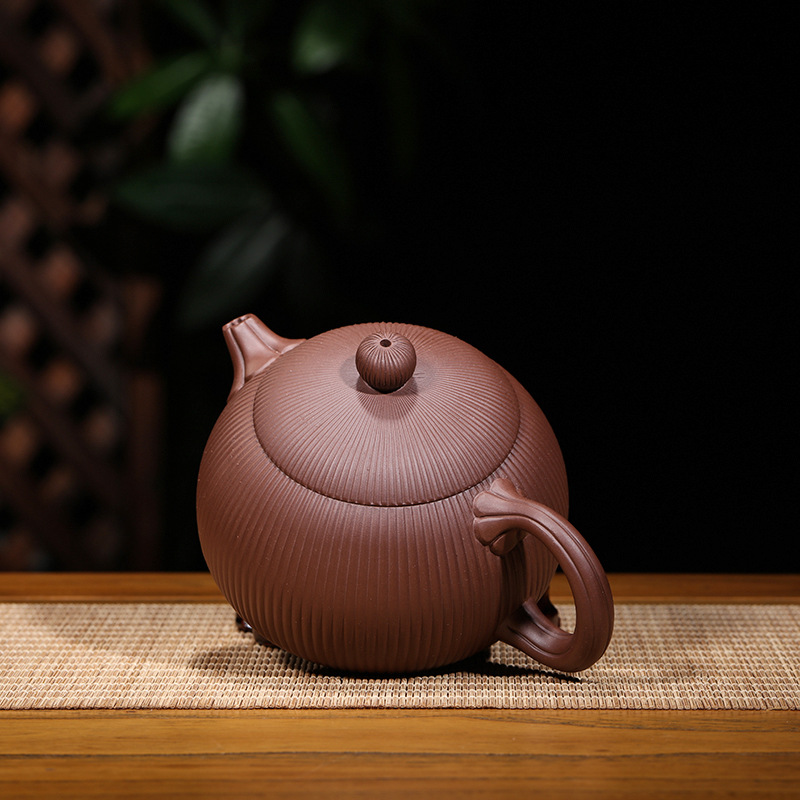 皇木御宝宜兴名家工艺美术师邵美华紫砂壶原矿紫泥筋纹西施壶大品全