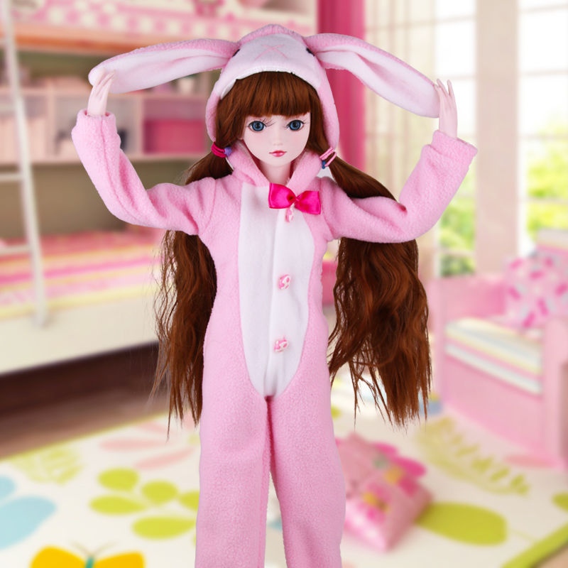 60厘米叶罗丽娃娃芭比的睡衣拖鞋夜萝莉灵冰公主凯蒂衣服冬季睡裙雪柔