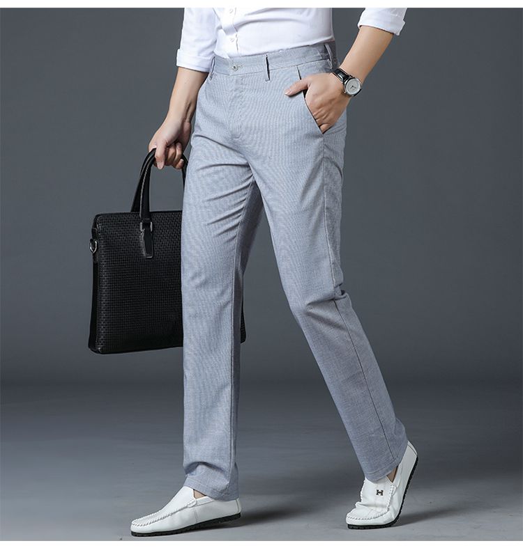 男士薄款休闲亚麻西裤