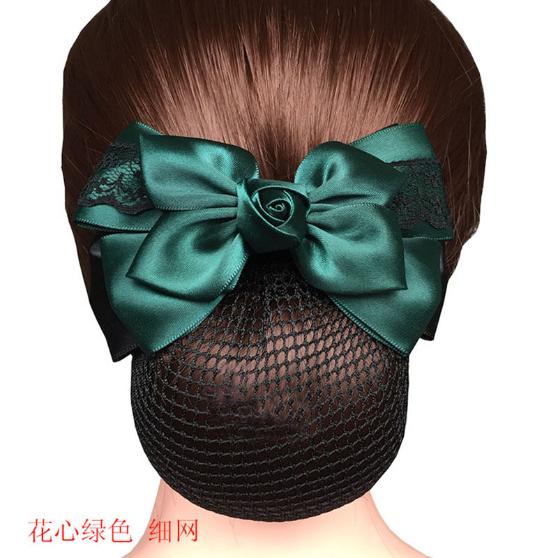 韩国发夹员工上班用职业头花高铁空姐发饰护士头饰女盘发专用发网花心