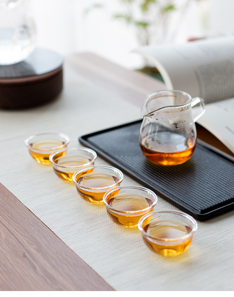 台湾76玻璃公道杯茶漏套装加厚耐热透明大号茶海泡茶匀杯分茶器封后