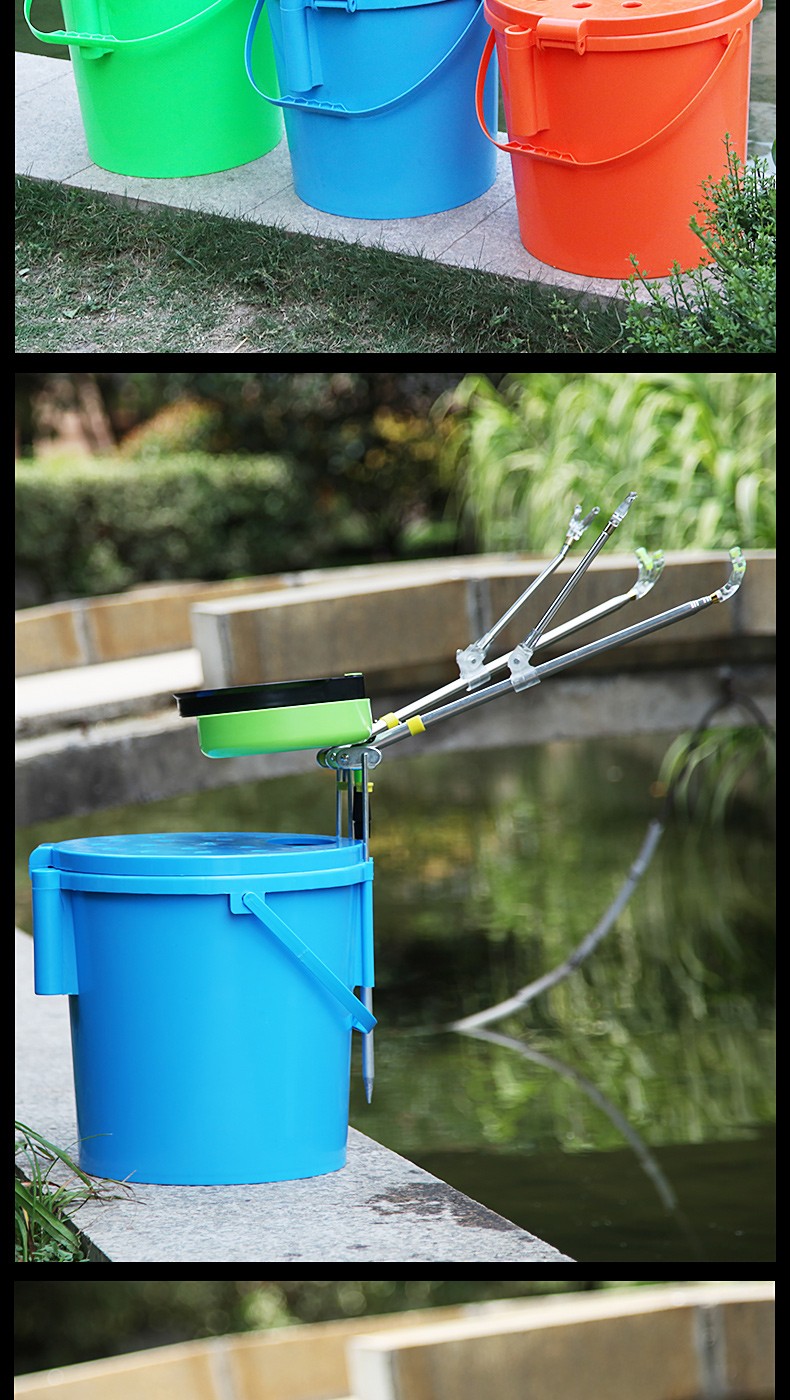 钓鱼桶多功能加厚活鱼箱鱼护桶装鱼箱钓箱渔具渔桶水桶办磁拉饵盘