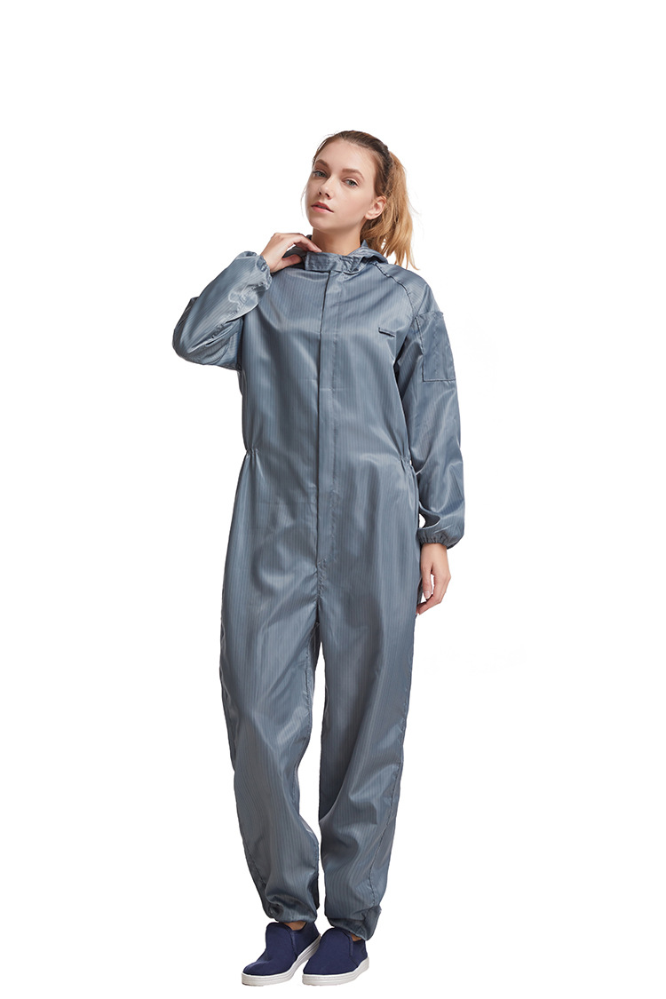 灿杨女士套装 防静电服 全身连体服 净化防尘工厂车间工作服防护条纹
