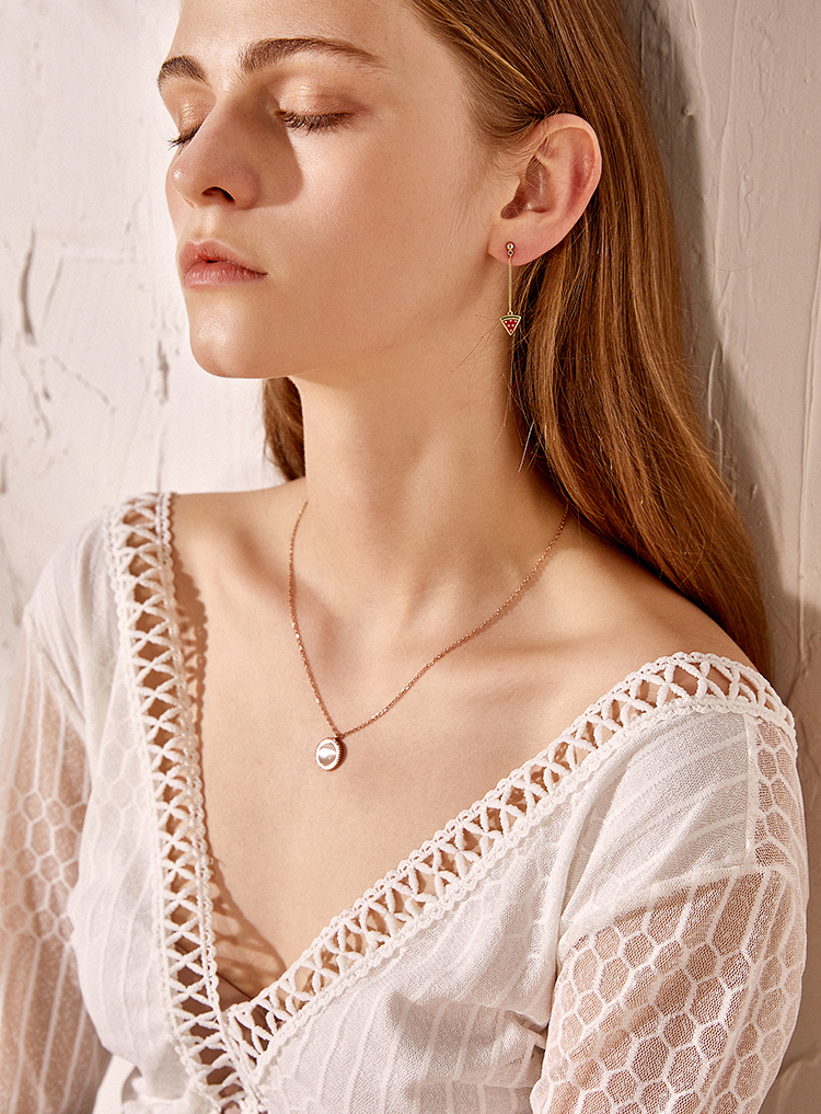 姬咪(jimi)时尚吊坠/项链590303586316 玫瑰金项链女潮网红配饰玛瑙