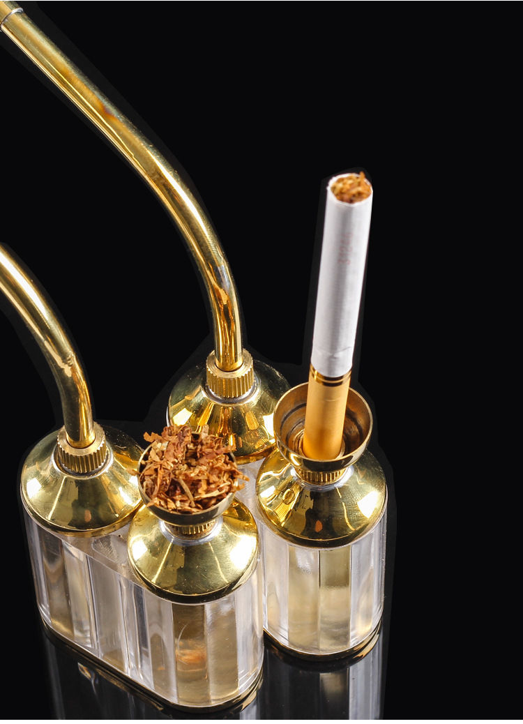 水烟壶两用有机玻璃烟锅老式水烟斗烟丝烟袋过滤烟叶水烟筒男士318