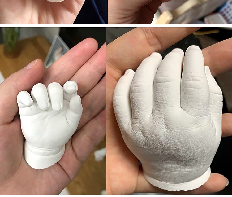 儿童单手手模型diy抖音情侣手膜石膏_宝宝材料自制作模型粉克隆粉