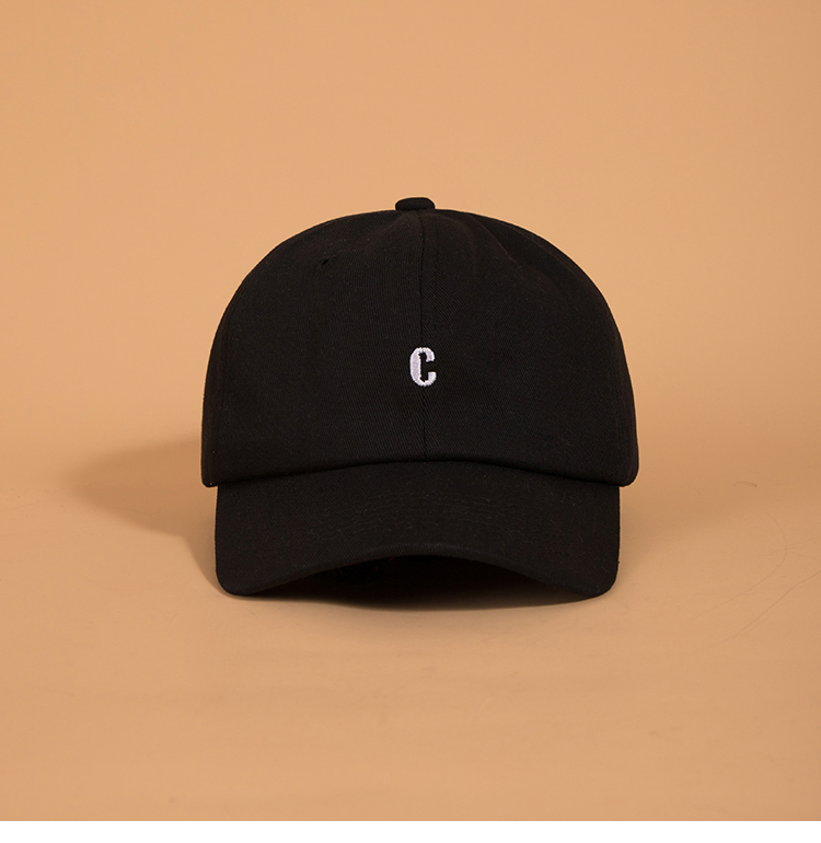 日系帽子女韩版简约小c字母刺绣棒球帽春夏天ins情侣街头鸭舌帽男墨斗