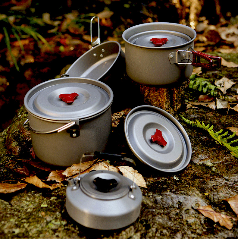 204野火2-3人户外炉具套锅套装便携野炊用品装备野外锅具炉头 国泰家