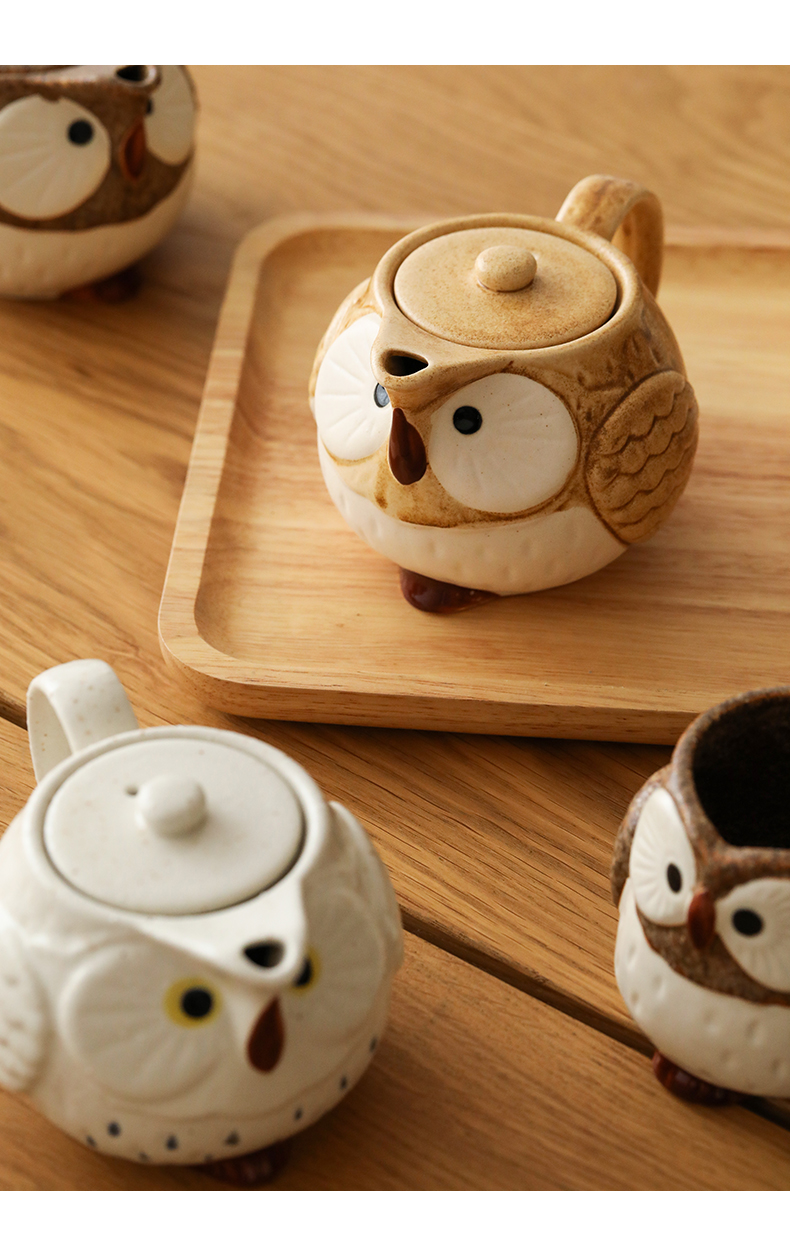 封后家居日本进口家用创意可爱动物粗陶茶杯马克杯花茶杯饮水杯