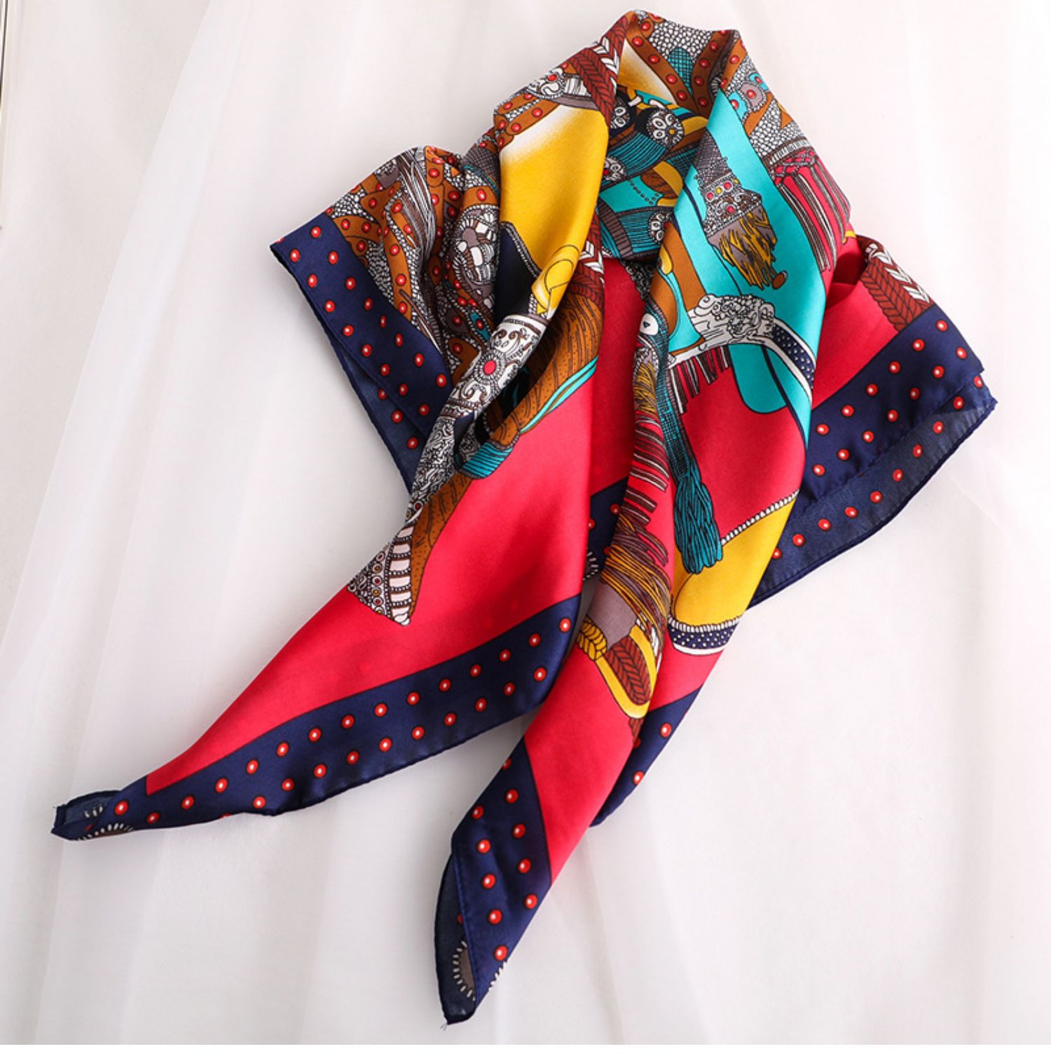 new lake丝巾小方巾女百搭领巾春秋夏季薄款发带搭西装小长条围巾洋气