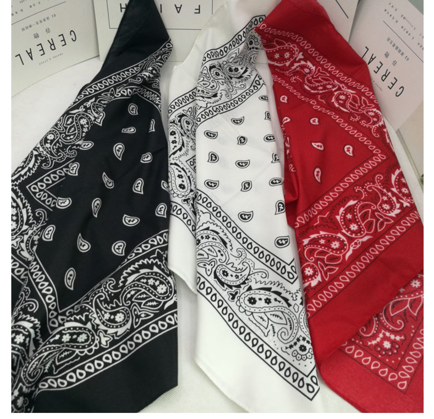 newlake嘻哈头巾腰果花方巾潮男女百搭hiphop街舞发带手腕巾牛仔围巾