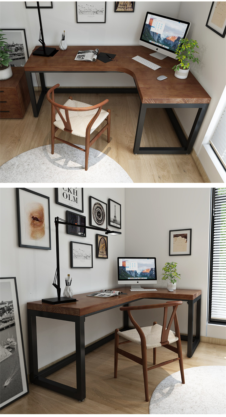 苏宁放心购ins实木转角书桌家用l型卧室电脑桌简约卧室墙角桌子办公桌