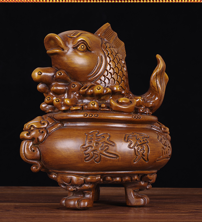 礼氏嘉礼品鲤鱼摆件锦鲤利学业客厅书房办公室开业吉祥摆饰