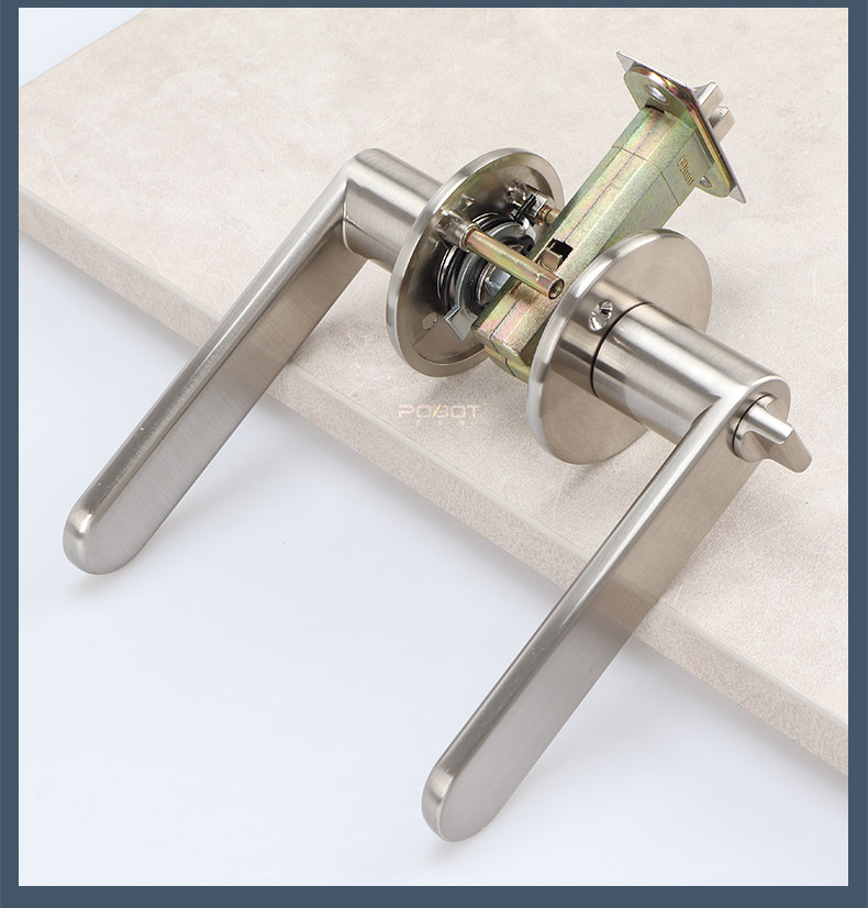 jingping三杆式执手锁替换球形锁单舌室内金色门锁卧室家用木门通用型