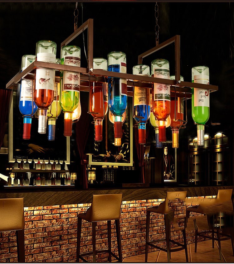 吊灯复古创意酒吧古达吊灯餐馆咖啡厅装饰灯瓶子水吧吧台吊灯【价格