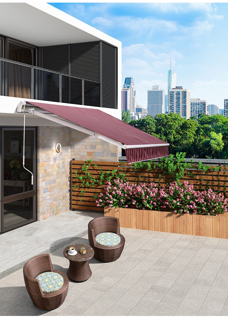 追梦蝶雨棚/防雨布 遮阳棚户外伸缩式手摇阳台院子防雨遮阳篷雨棚电动