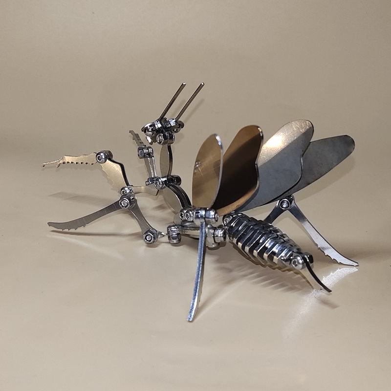 钢螳螂金属玩具之王钢螳螂金属玩具之王拼装模型成品不锈钢静态工艺
