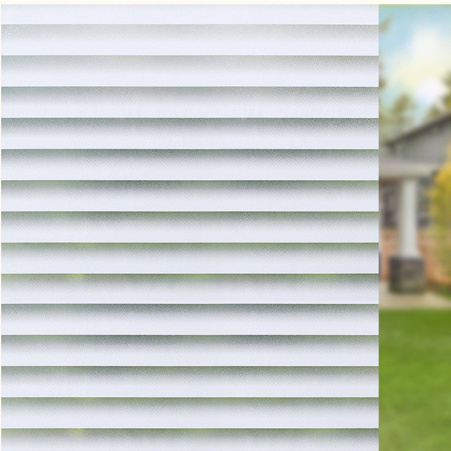 玻璃贴膜贴纸办公室移窗户贴防晒隔热家用阳台横版透明百叶窗45x300cm