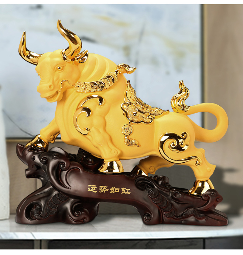 新品优选运势如虹牛摆件客厅酒柜老板办公室桌面装饰开业工艺礼品