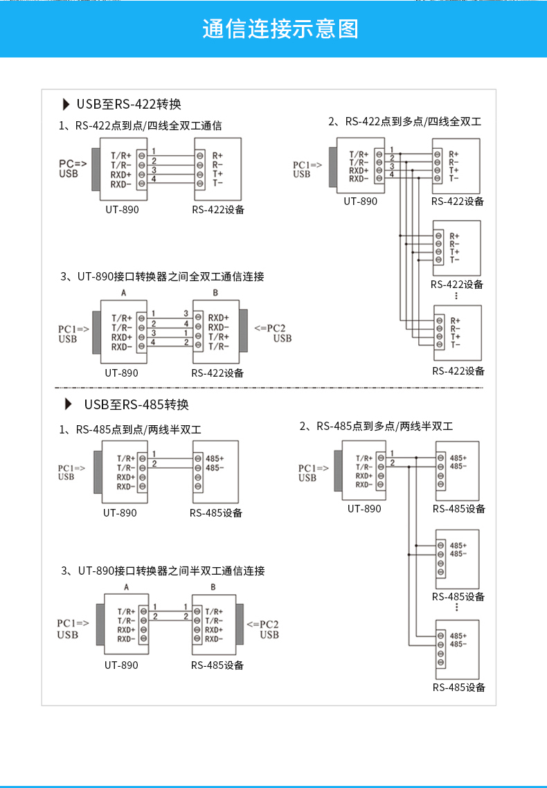 千天qantopusb转485422串口线工业级串口rs485转usb转换器usb转485