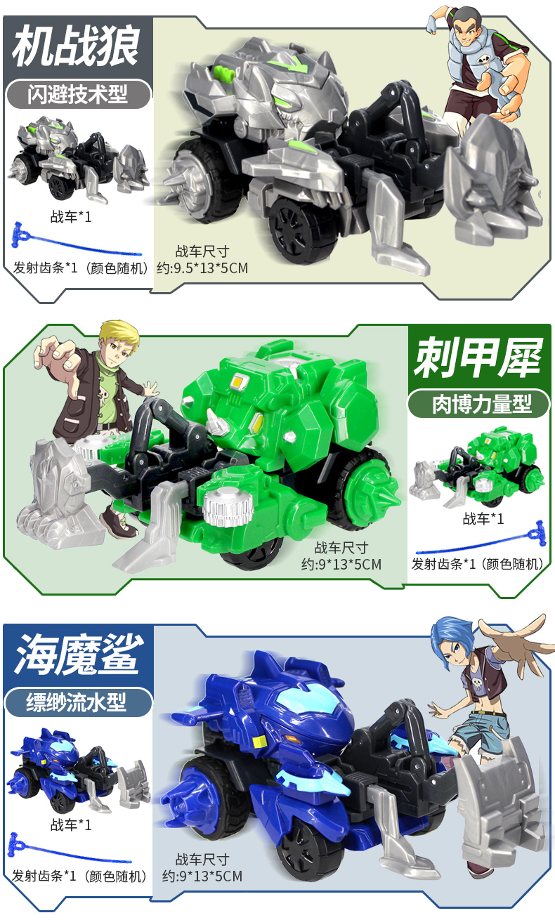 庄臣反斗战车玩具刺甲犀机战狼宙斯蟒黑魔鲨雷电蝎帝王龙翻斗站车重甲
