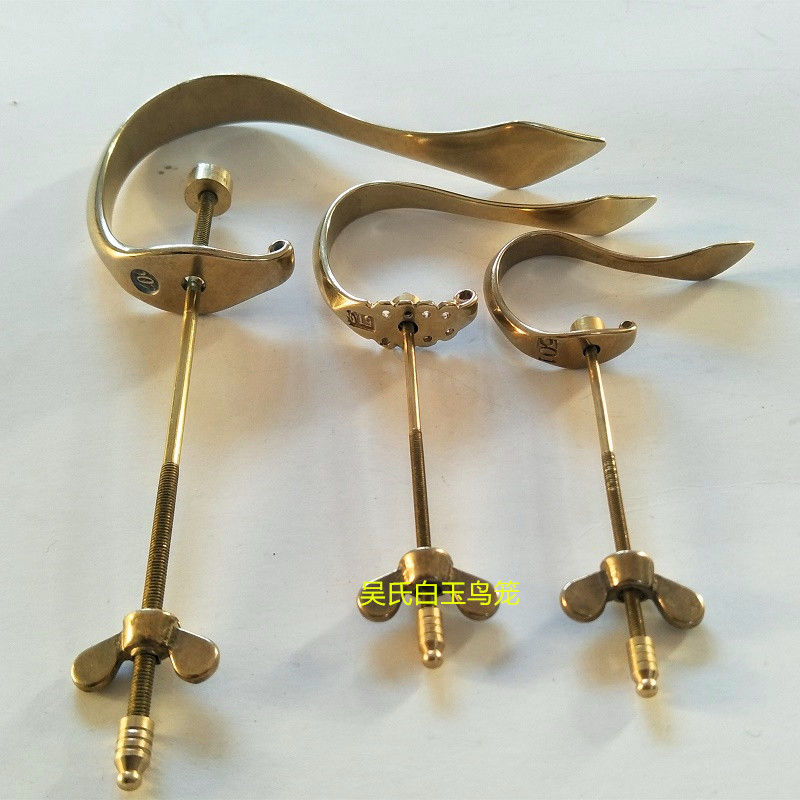 鸟配件鸟笼钩子黄铜画眉大号川笼钩小号绣眼川笼斗四方瓜皮笼钩子小号