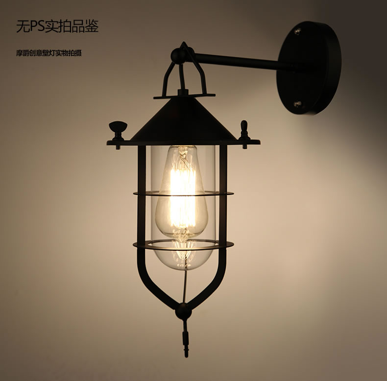 美式复古工业风壁灯创意个性过道楼梯客厅餐厅户外阳台铁艺壁灯