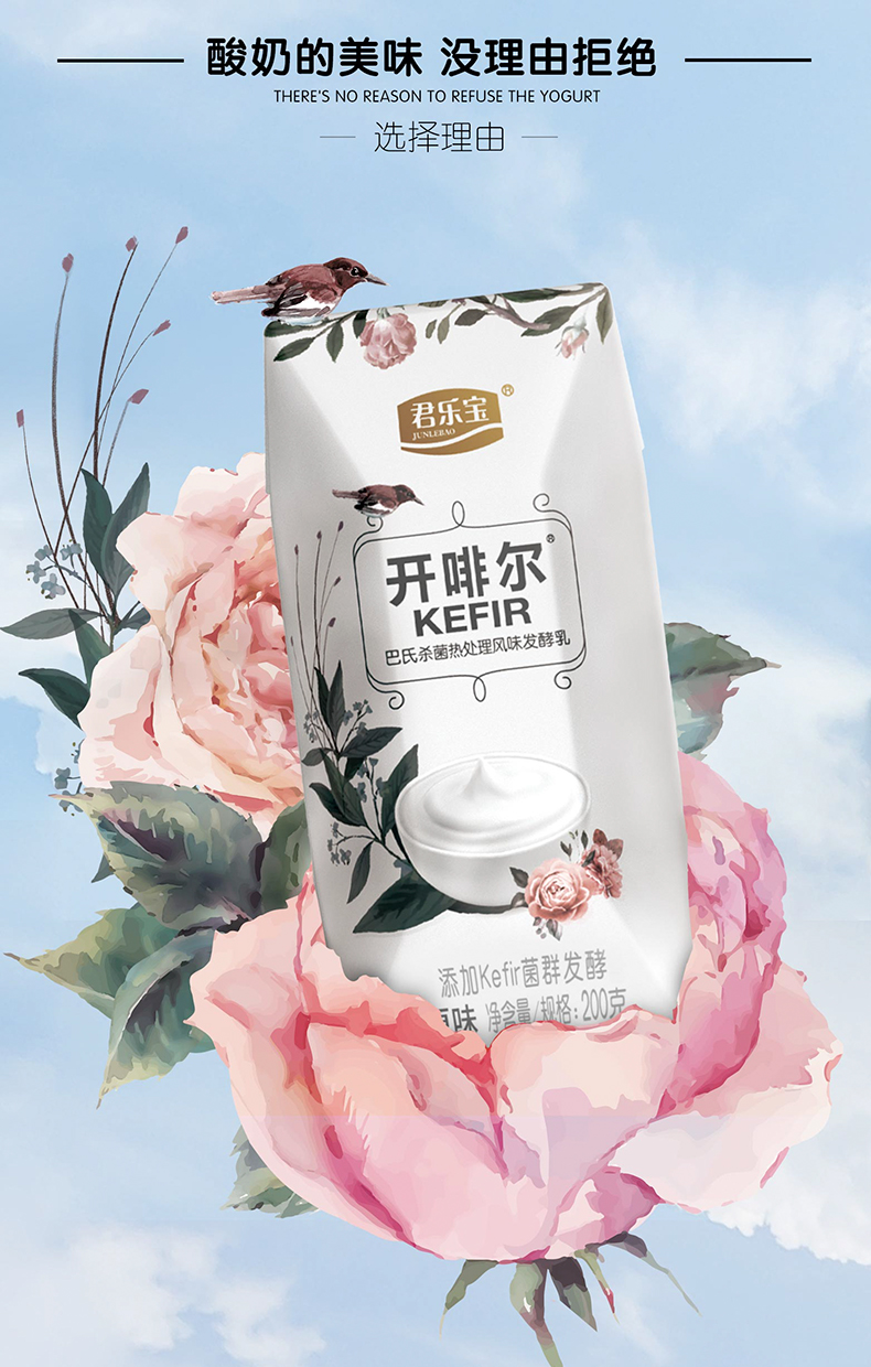 君乐宝 开啡尔常温酸牛奶 原味酸奶 200g*24盒