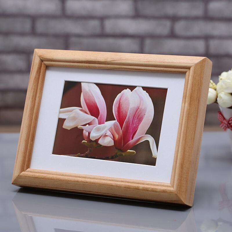 新品加厚相框原木画框木质相架相框 6寸8 10寸12寸桌摆挂墙照片墙