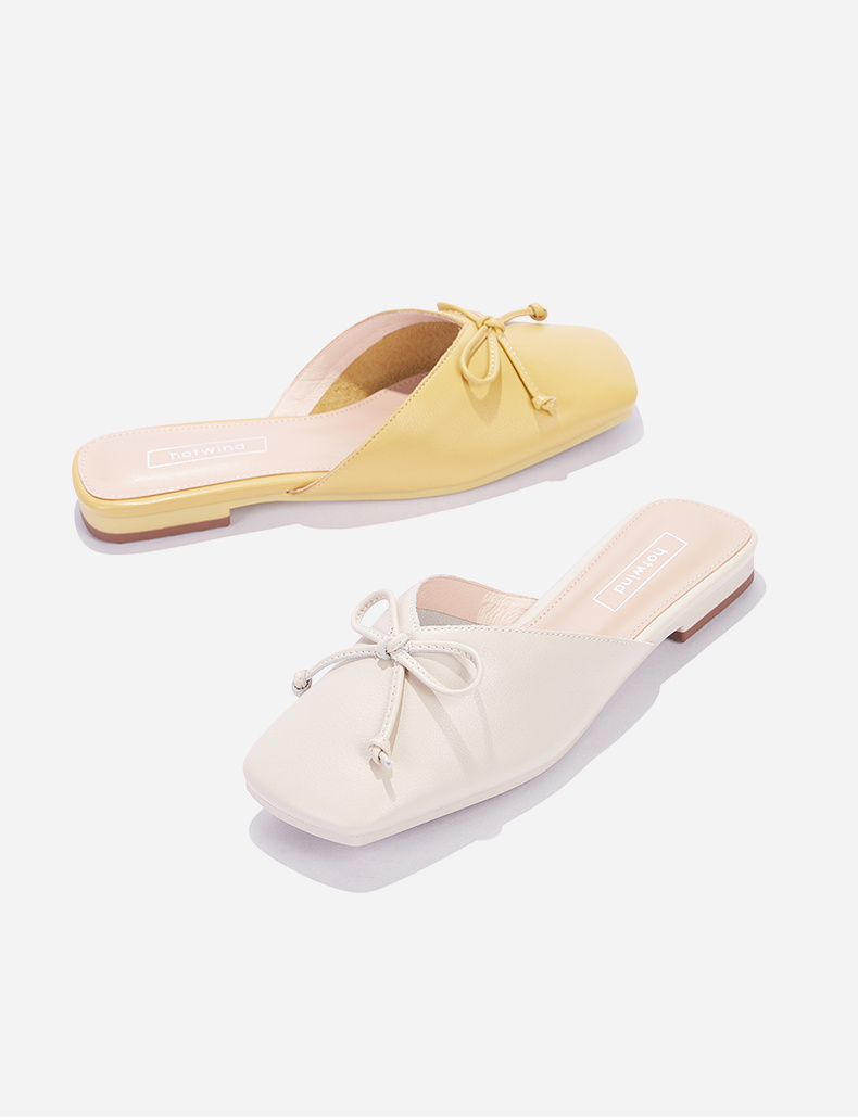 hotwind/热风单鞋女平底两用休闲鞋头层牛皮女鞋h33w0108