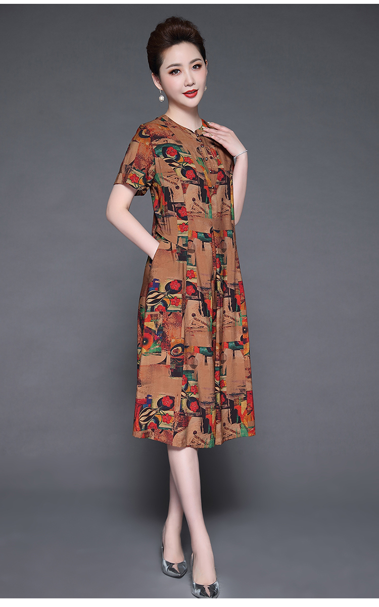 恒源祥连衣裙 恒源祥女装正品恒源祥重磅真丝连衣裙女2020新款夏桑