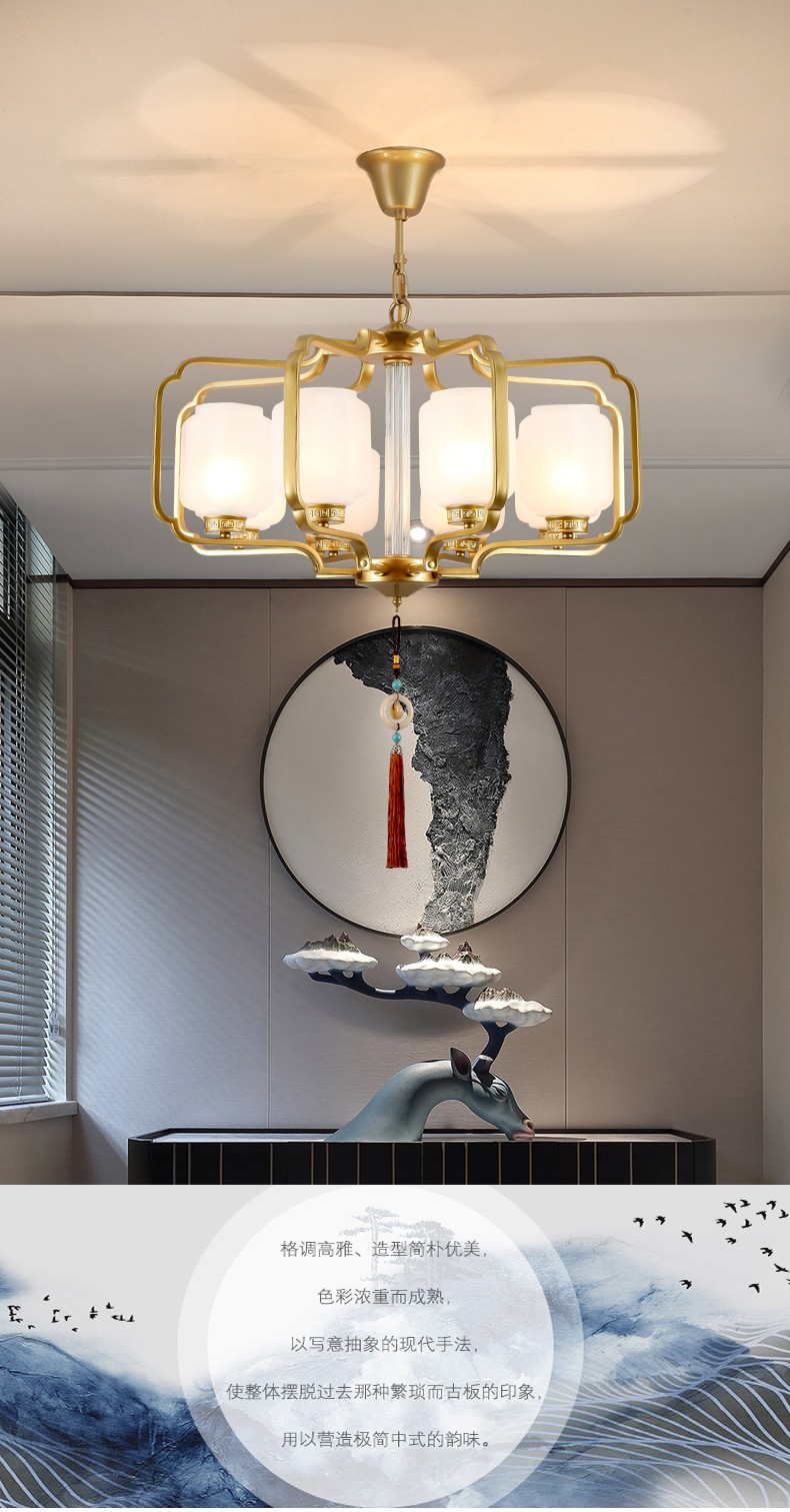 澳松现代新中式楼梯吊灯大气客厅灯中国风个性创意餐厅别墅复式楼梯间