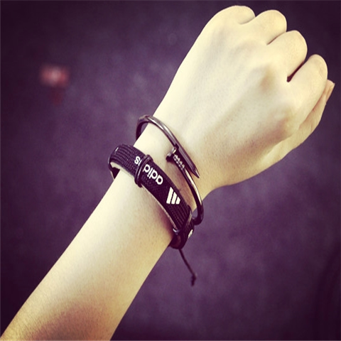 韩国ulzzang原宿勾勾运动休闲学生手环 日系男女情侣百搭手链腕带