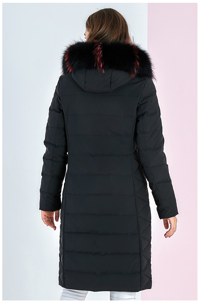 大羽羽绒服女中长款韩版狐狸毛领修身大码冬装外套ayv805