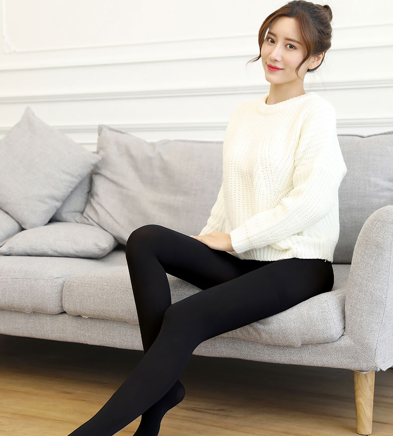 丝袜女春秋中厚空姐灰连裤袜防勾丝瘦腿袜天鹅绒灰色打底袜 连裤灰色2