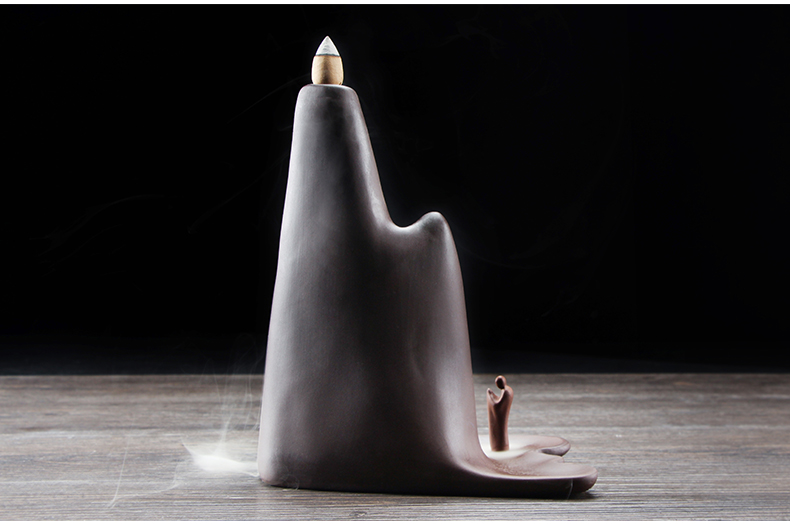 封后倒流香炉高山流水摆件创意个性大号家用室内茶道禅意塔香倒流香心