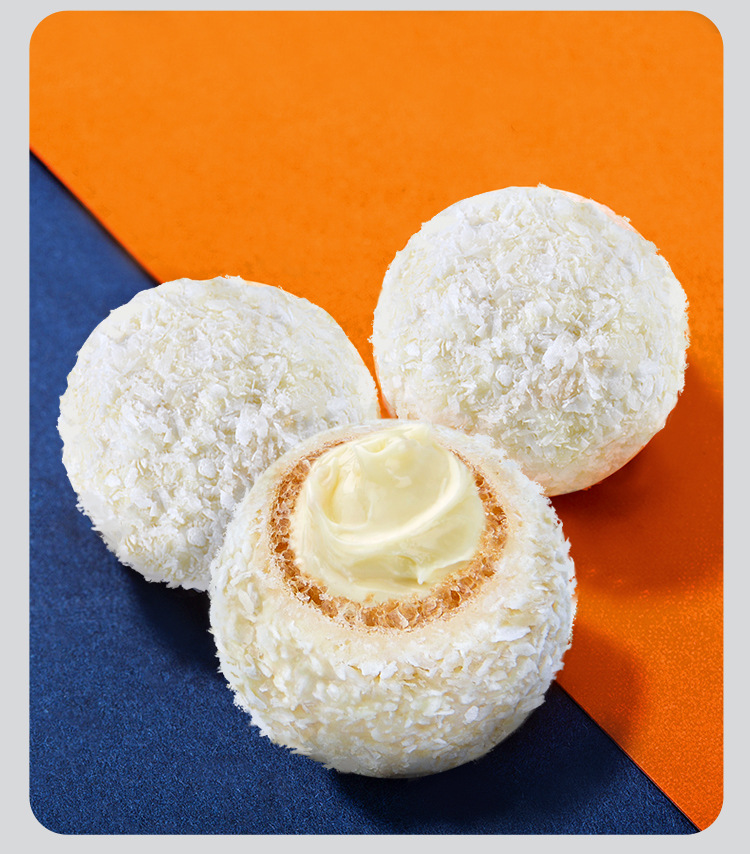 可味椰丝白巧克力球15粒1575g纯可可脂夹心椰蓉巧克力零食休闲食品